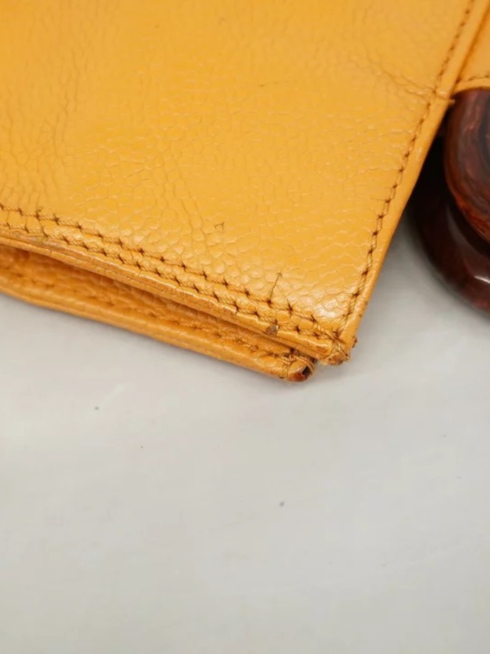 Authentic CHANEL tortoise mustard caviar leather mini satchel tote - Picture 7 of 9